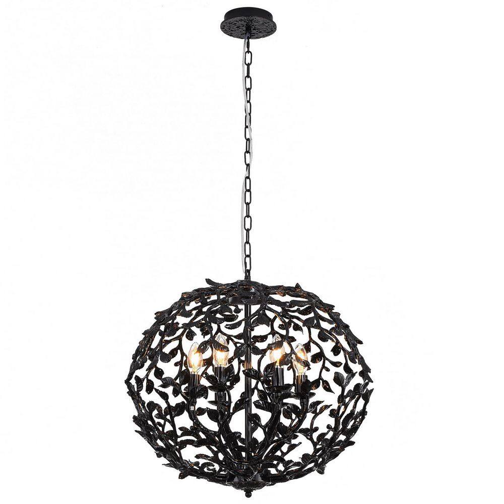 21.6 in. 6-Light Black Industrial Branch Pendant Light, Modern Farmhouse Pendant Lighting for Living Room, Dining Room price history on PriceWatchPro