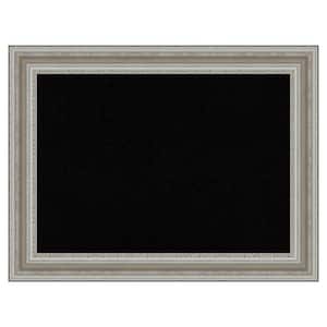 Parlor Silver Framed Black Corkboard 34 in. x 26 in. Bulletine Board Memo Board