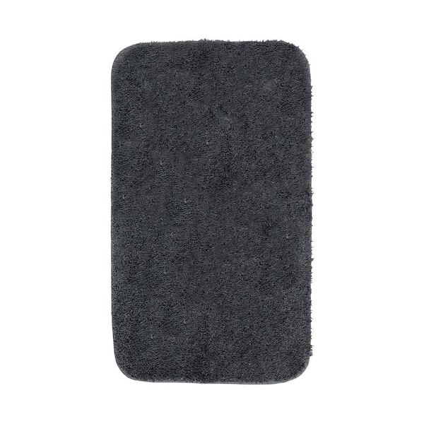 Mohawk Home Bridgetown Plush 20 in. x 34 in. Gray Solid Polyester Rectangle Machine Washable Bath Mat