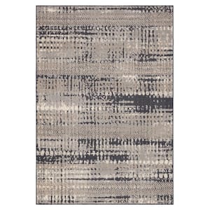 Gaillard Grey 2 ft. 1 in. x 3 ft. 8 in. Modern Contemporary Abstract Striped Area Rug