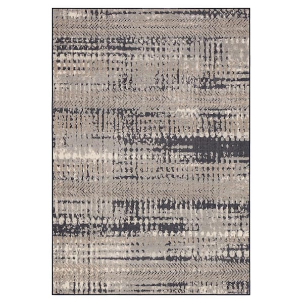 Gaillard Grey 2 ft. 1 in. x 3 ft. 8 in. Modern Contemporary Abstract Striped Area Rug