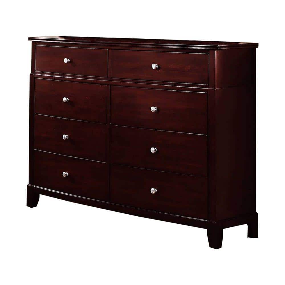 Benjara 55 in. Brown 8Drawer Wooden Dresser Without Mirror BM232108