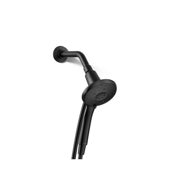 KOHLER Claro 3-Spray Wall Mount Handheld Shower Head 1.75 GPM in Matte Black