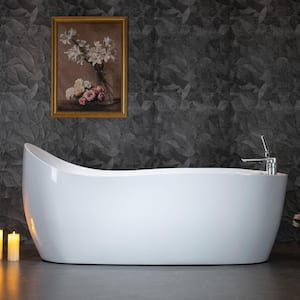 71 in. x 31 in. Whirlpool and Air with Inline Heater Combination Bathtub with Tub Filler, Reversible Drain in White