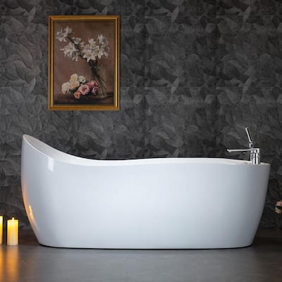 71 in. x 31 in. Whirlpool and Air Bath with Inline Heater Combination Bathtub with Tub Filler, Reversible Drain in White