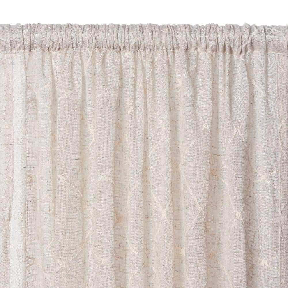 Ivory Linen Blend Rod Pocket Kitchen Tier Curtains