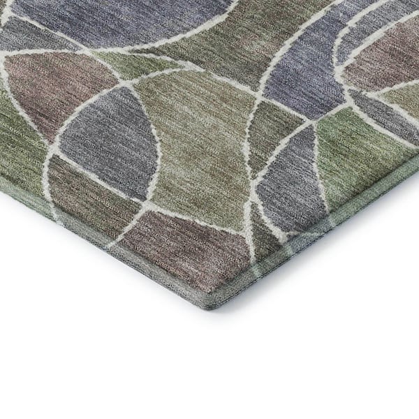 Mayfield Premium Machine Washable Abstract AMF2208 Green 10 ft. x 14 ft. Area Rug
