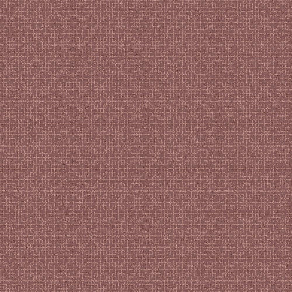 TexStyle Collection Plum Greek Key Satin Non-Pasted on Non-Woven Paper Wall