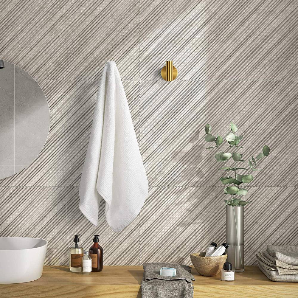 Brushed Gold Stainless Steel Wall Mounted Towel Hooks, 6-Pack
