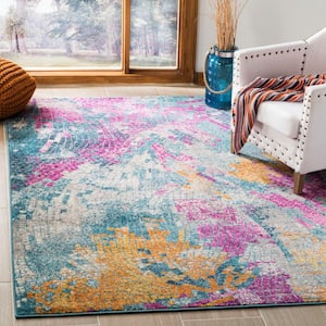 Madison Blue/Multi 10 ft. x 14 ft. Abstract Area Rug