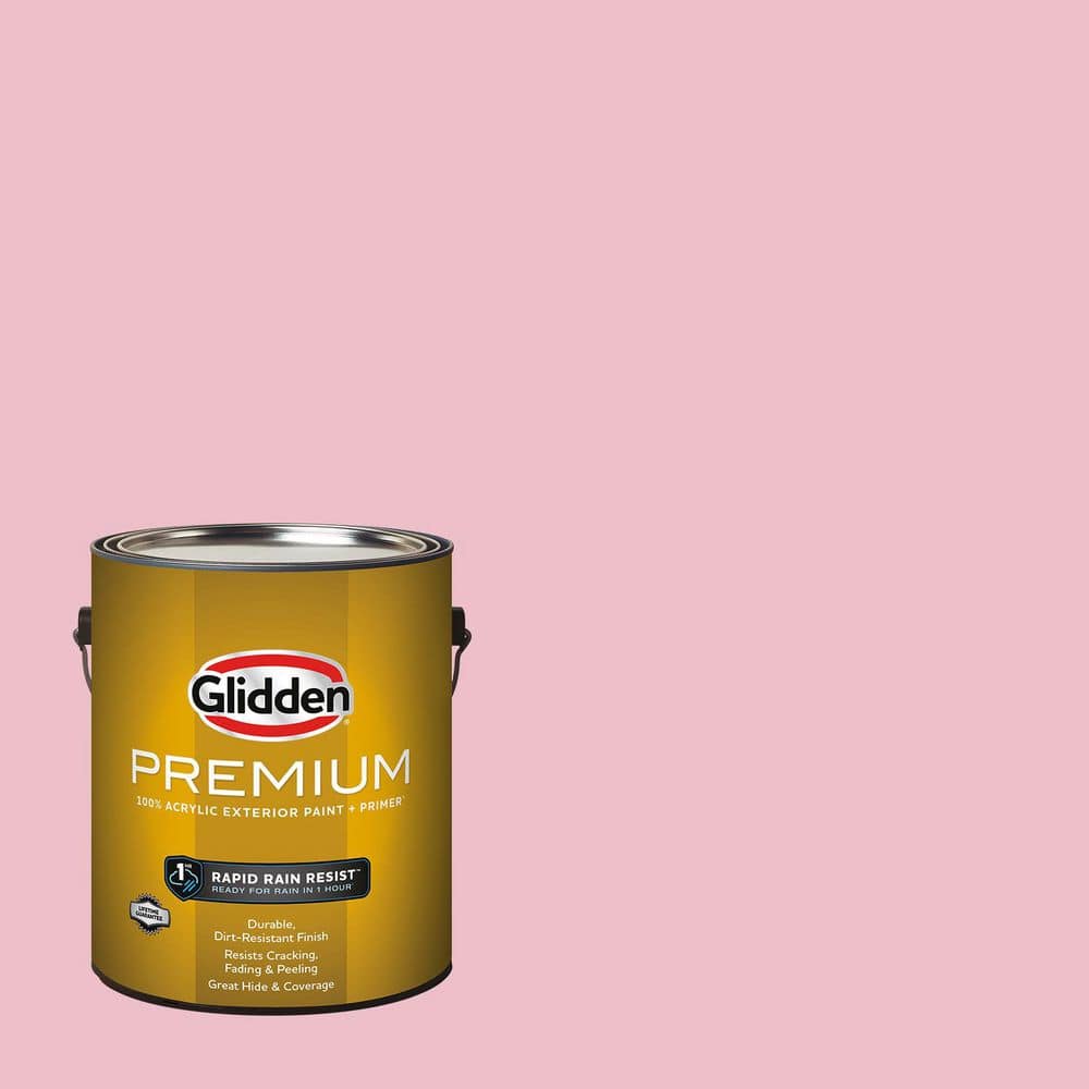 Glidden Premium 1 gal. PPG1183-3 Rose Melody Flat Exterior Latex
