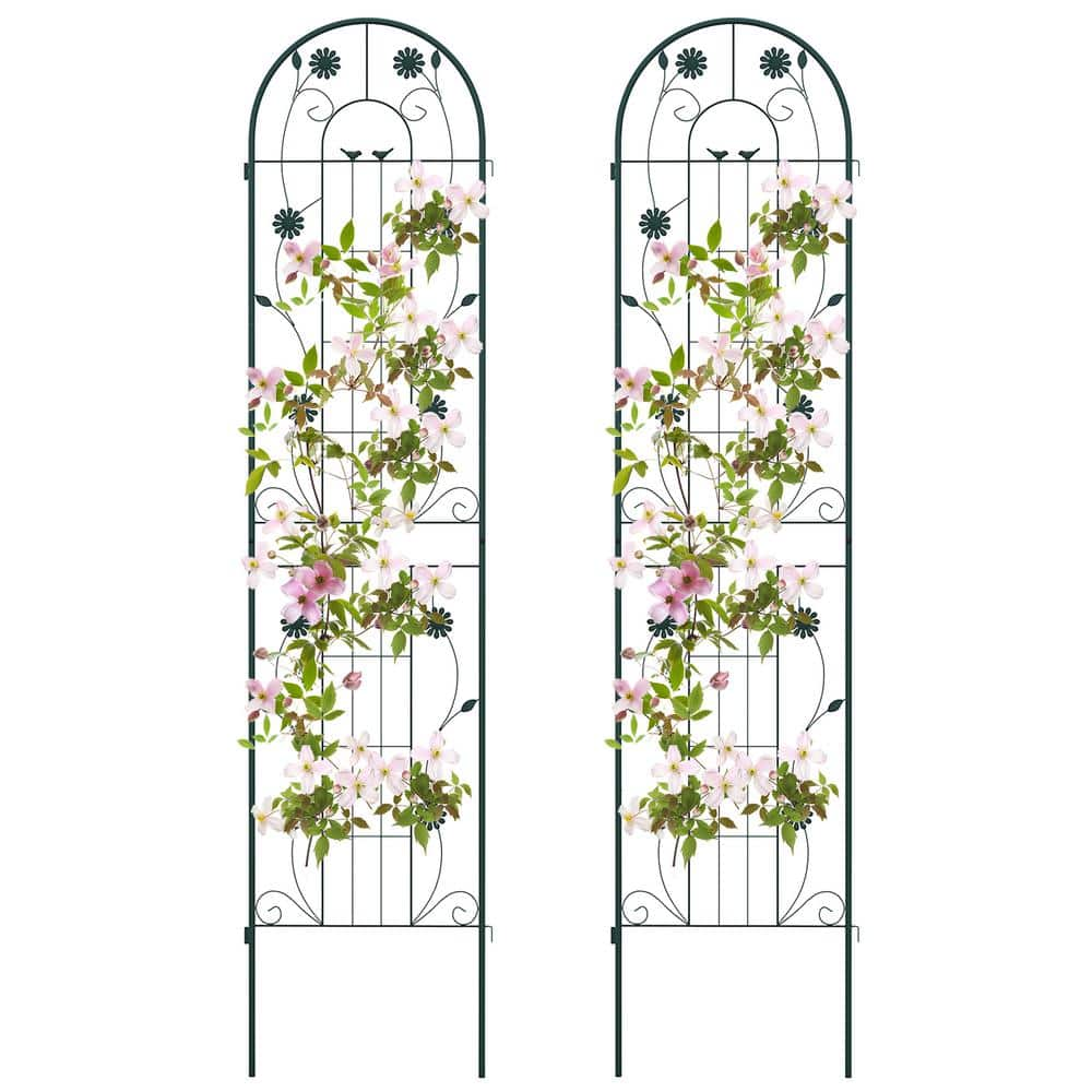 Angeles Home 86.5 In. X 20 In. Metal Garden Trellis For Climbing Plants 