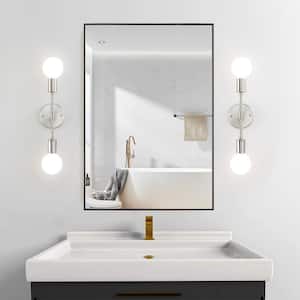 5.6 in. 2-Light Brushed Nickel Reversible Wall Sconce for Bathroom Living Room Bedroom