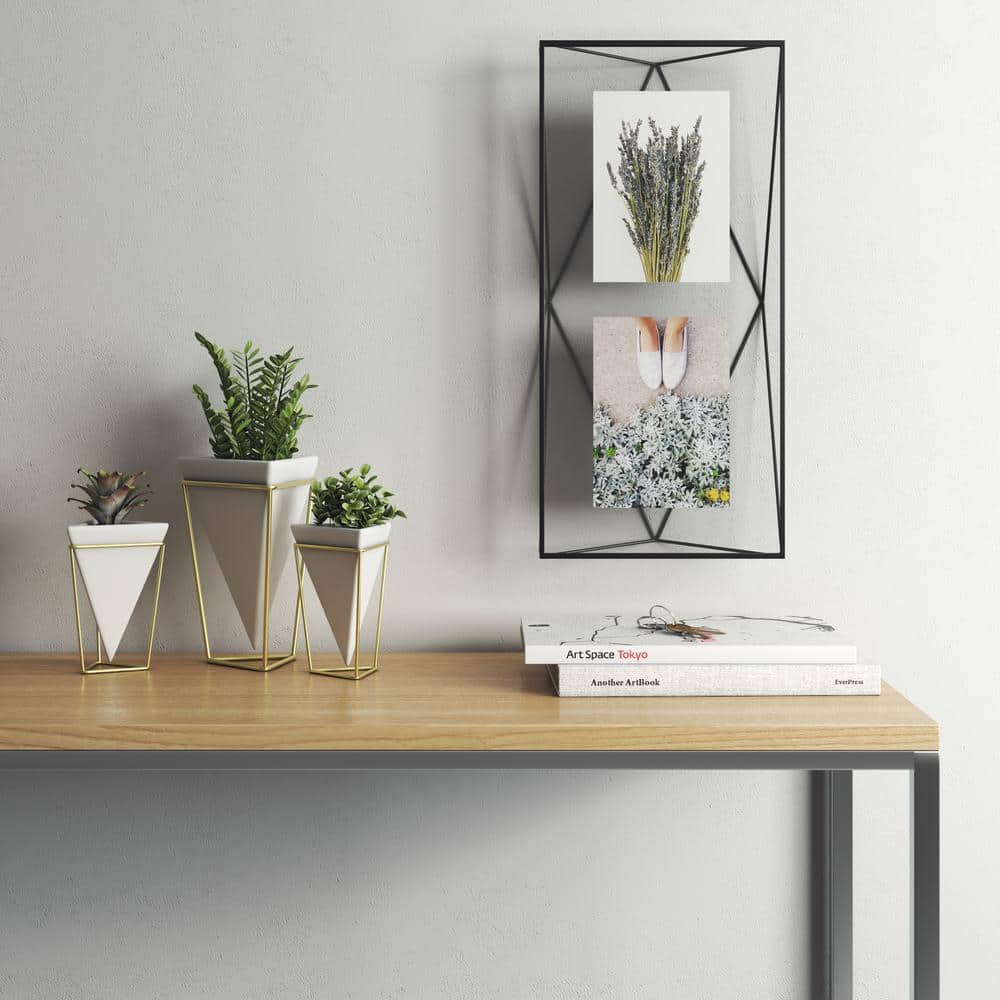 Black Geometric Wire Floating Picture Frame, 20x20