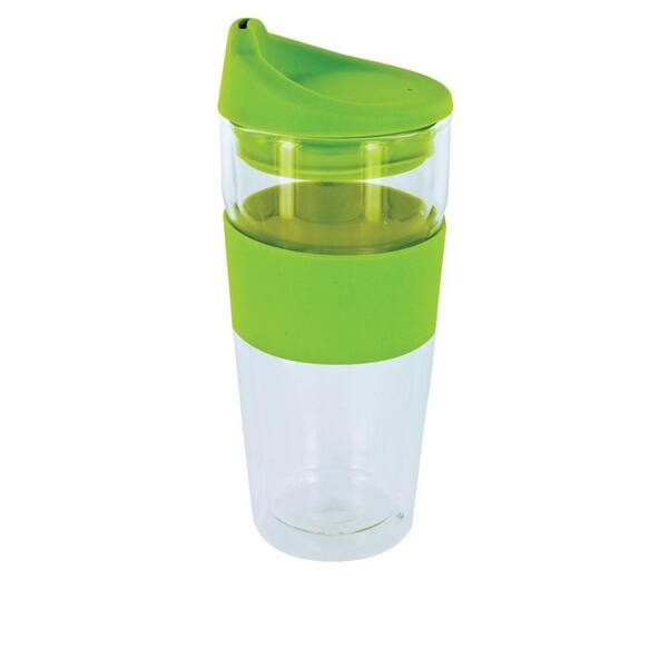 SmartPlanet Cafe Moderndo 14 oz. Glass Coffee Cup in Green