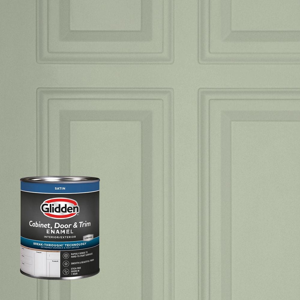 Glidden 1 qt. PPG1124-4 Light Sage Satin Door, Trim and Cabinet