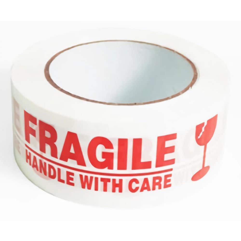2 in. x 330 ft. Fragile Marking Tape Handle with Care Shipping Packing Tape Red on White Background price history on PriceWatchPro