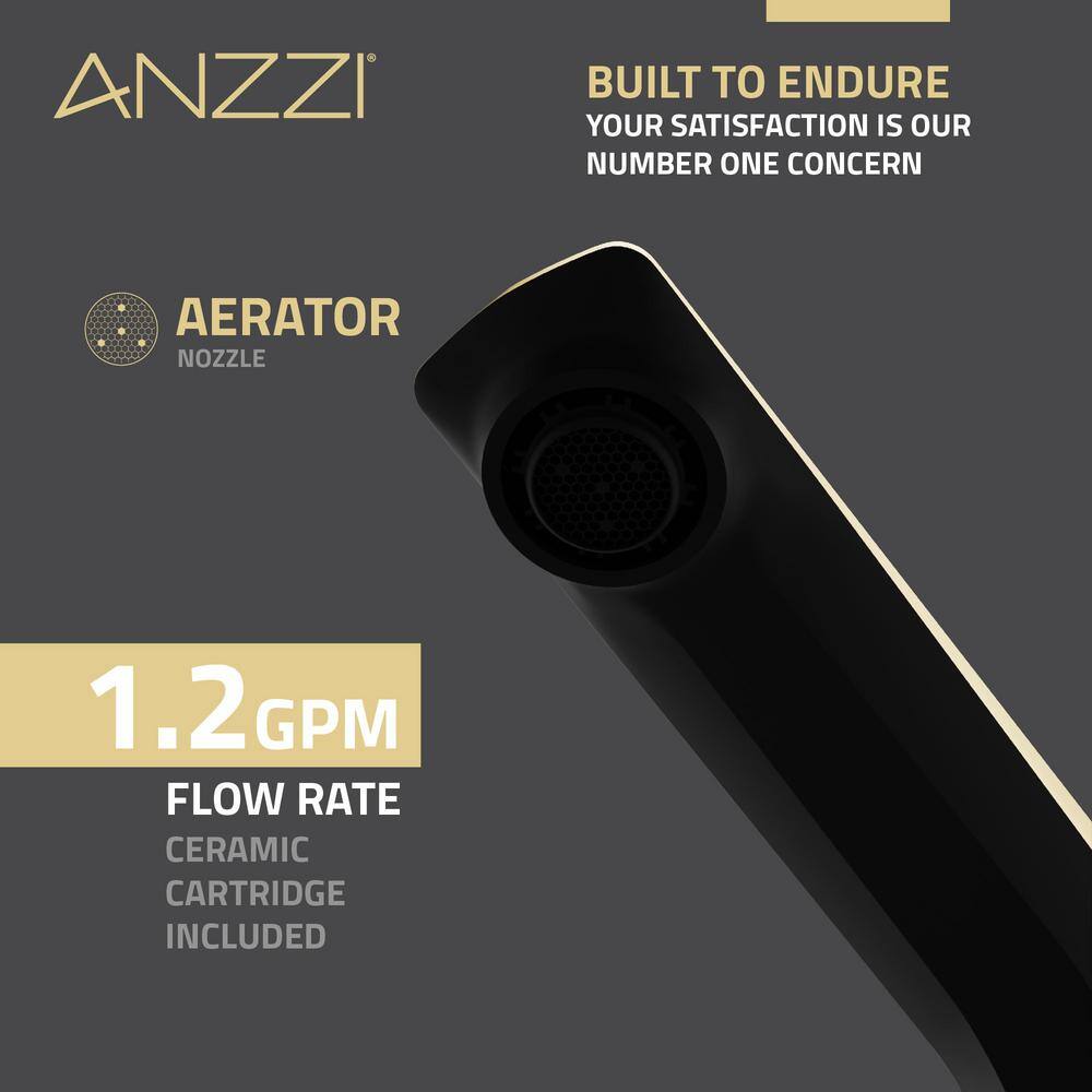 Matte Black and Brushed Gold Widespread Bathroom Faucet with Drain Assembly