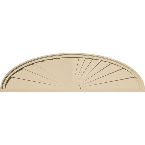 Ekena Millwork 52-in. W x 14-in. H x 2-in. P Elliptical Sunburst Signature Urethane Pediment, Primed Tan