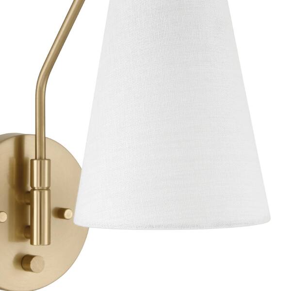 Hunter Fan Company - Hunter Valley Park 6 in. 1 Light Alturas Gold Sconce Wall Sconce with White Linen Shade
