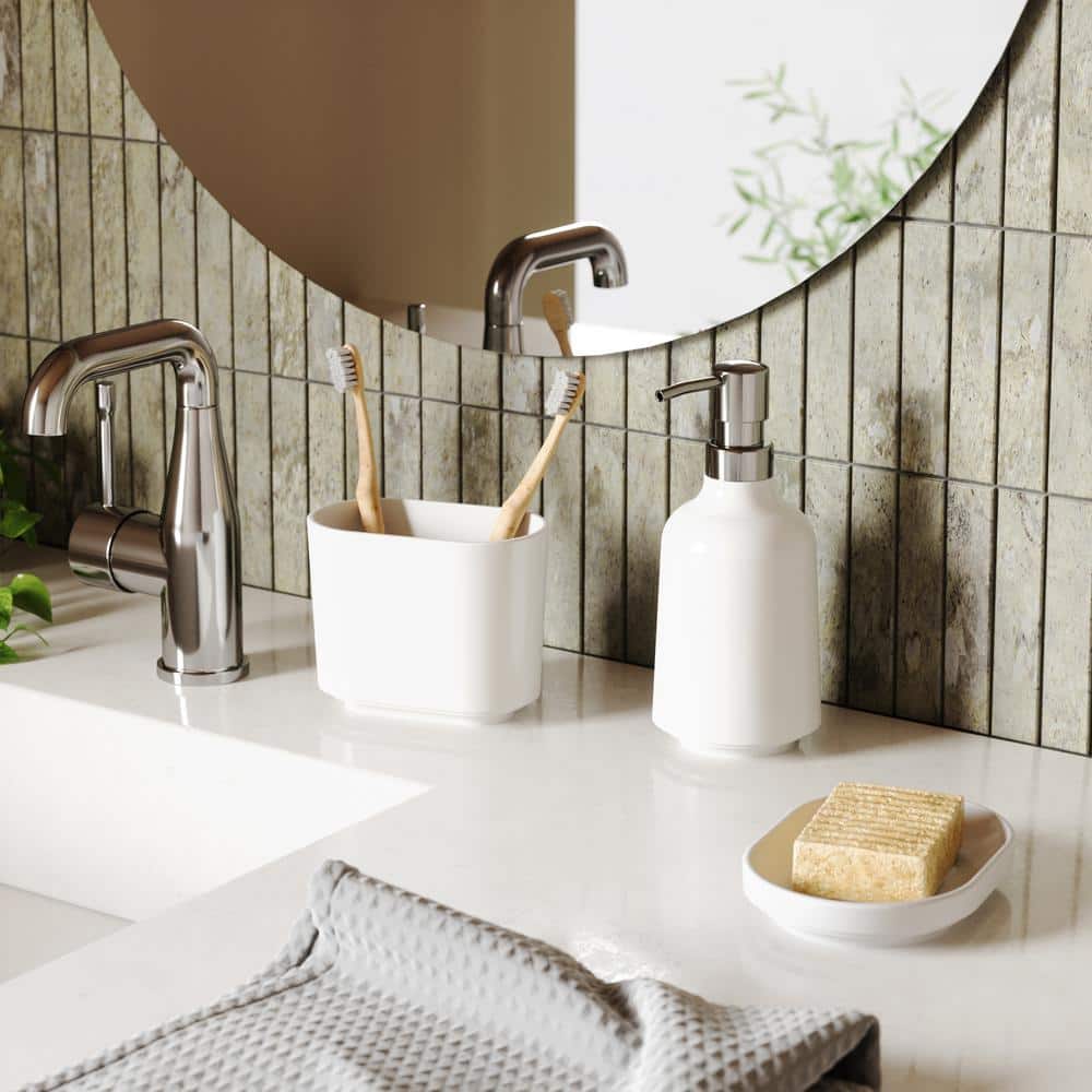 White Glossy Melamine Bathroom Soap Dish