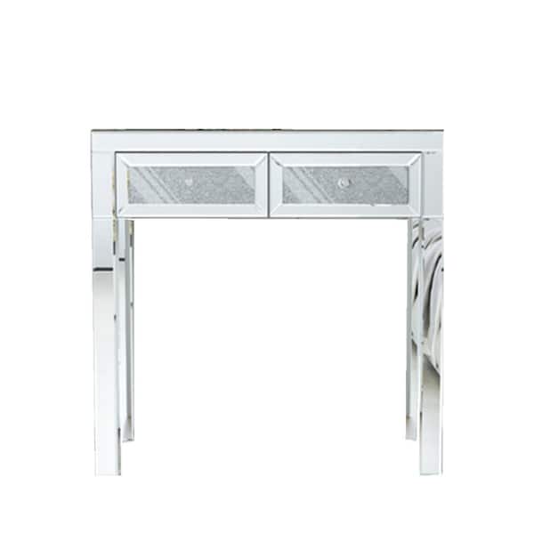 Silver Vanity Makeup Table With Crystal