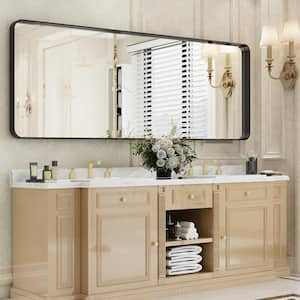 Black 24 in. W x 71 in. H Modern Rectangular Aluminum Deep Framed Full Length Mirror Wall Mirror