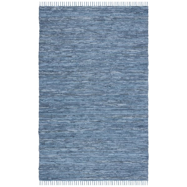 Vintage Leather 8 ft. x 10 ft. Blue/Gray Solid Marle Area Rug