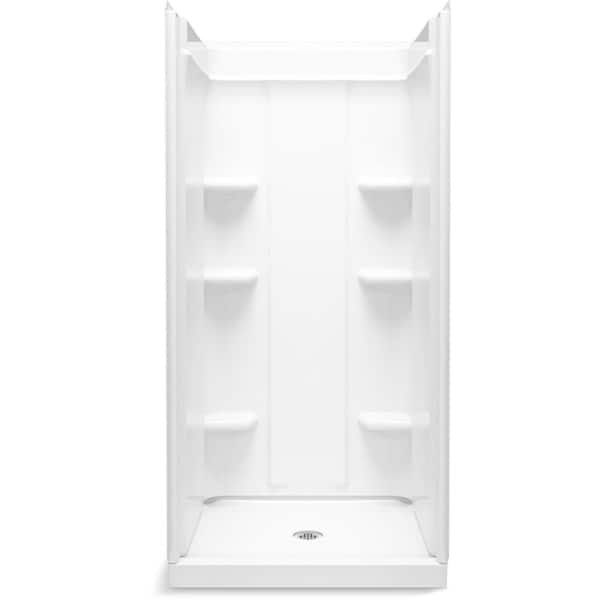 KOHLER Medley 36 in. W x 75.5 in. H Vikrell Alcove Shower Wall Surround in White