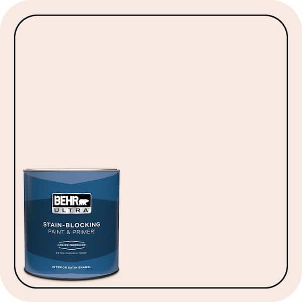 BEHR ULTRA 1 qt. #200C-1 Hush Pink Extra Durable Satin Enamel Interior Paint & Primer