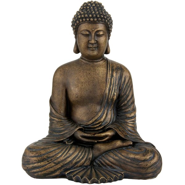 Oriental Furniture 12 in. Japanese Meditating Buddha Decorative Statue