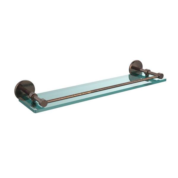 Allied Brass 22 in. L x 3 in. H x 5 in. W Clear Glass Bathroom Shelf