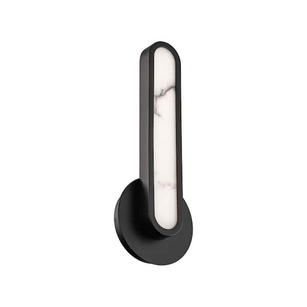 Serena 15 in. 1-Light Black Integrated LED Wall Sconce 3000K
