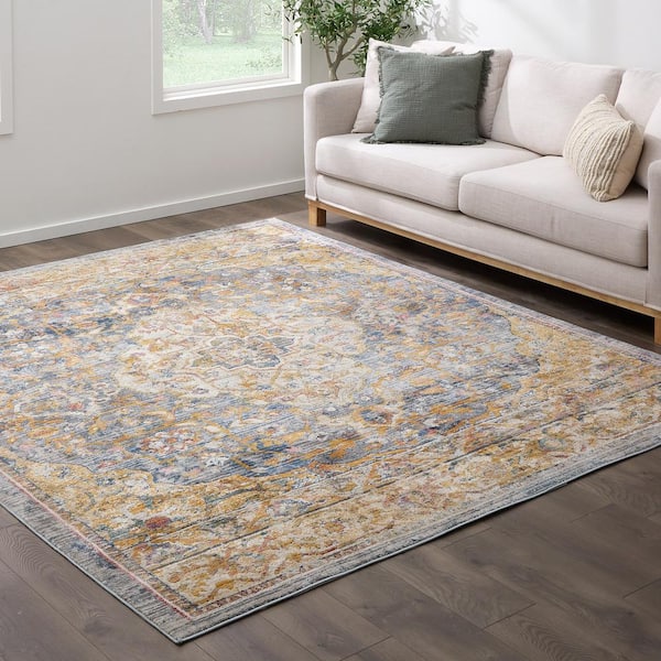Dark Blue 6 ft. x 9 ft. Vintage Oriental Area Rug