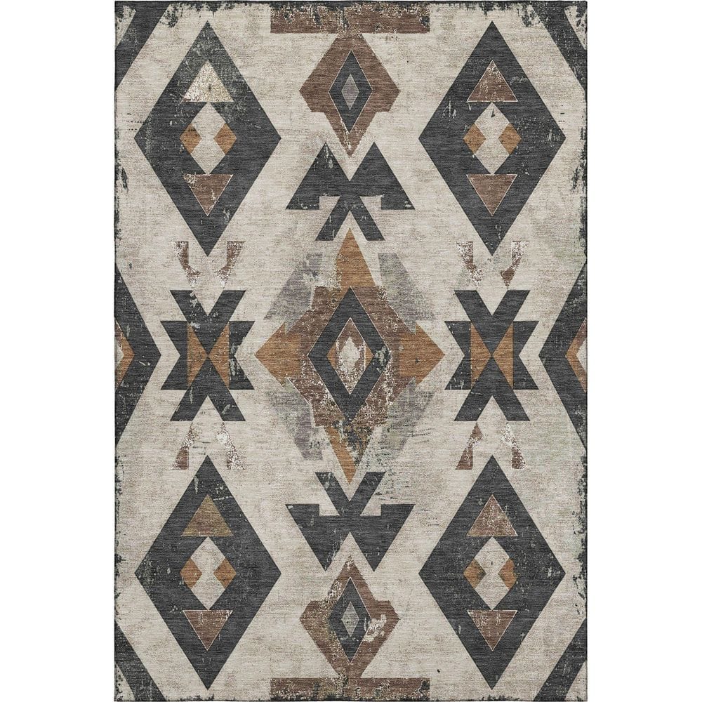 Mayfield Premium Machine Washable Abstract AMF1882 Beige 5 ft. x 7 ft. 6 in. Area Rug price history on PriceWatchPro