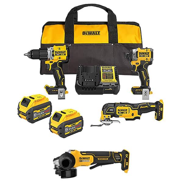 20V MAX Lithium-Ion Cordless 3-Tool Combo Kit and 4.5 in. Angle Grinder with (2) FLEXVOLT 6.0 Ah Batteries and Charger