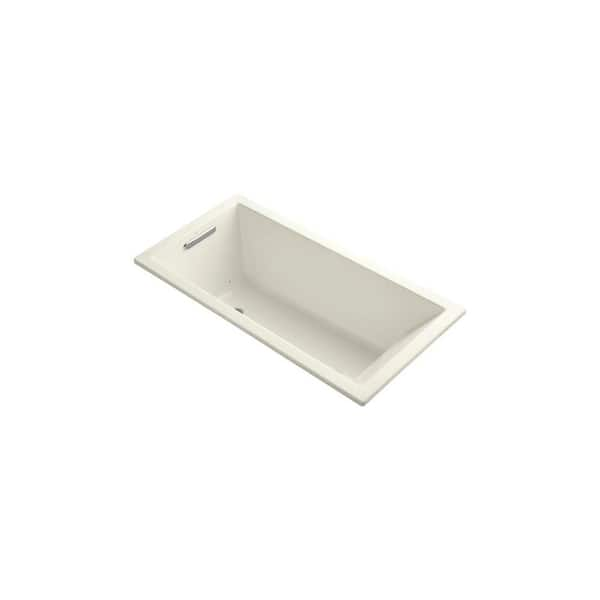 KOHLER Underscore 5 ft. Reversible Drain Bathtub in Biscuit