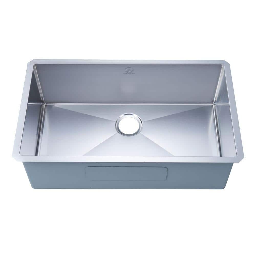 NationalWare Undermount Stainless Steel 32 in. Single Bowl Kitchen Sink in 