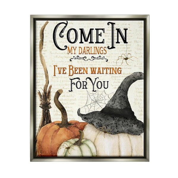 Stupell Industries Come Spooky Halloween by Deane Beesley 1-Piece Floater Frame Graphic Print Typography Poster Art Print 31 in. x 25 in.