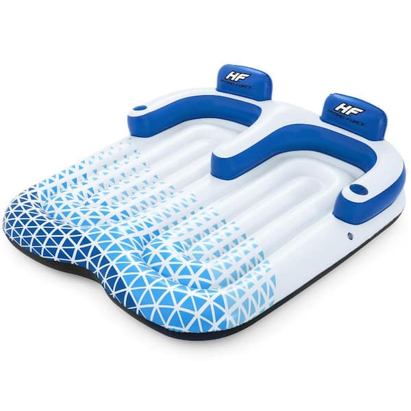 Bestway Hydro-Force Multicolor PVC 72" Double 2 Person Inflatable Lounge Pool Float