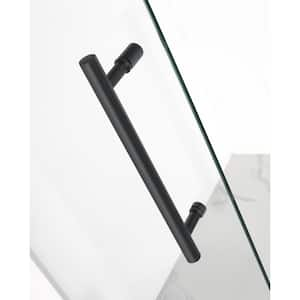 Nautis 59.25 - 60.25 in. x 72 in. Frameless Hinged Shower Door in Matte Black