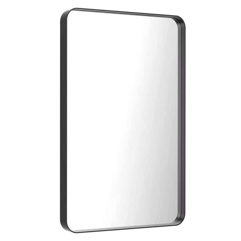 40 in. W x 24 in. H Rectangular Framed French Cleat Wall Mounted Tempered Glass Bathroom Vanity Mirror in Matte Black price history on PriceWatchPro