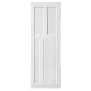 36 in. x 80 in. 5-Panel White Solid MDF Core Wood Interior Door Slab