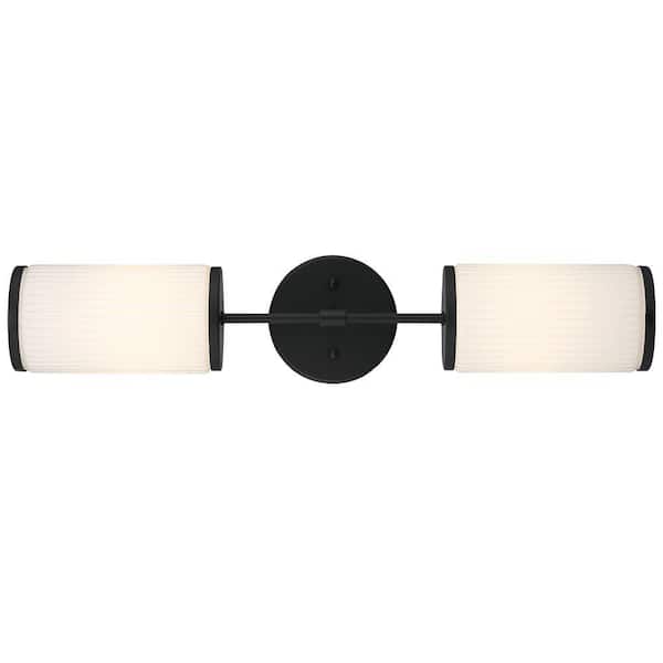 GLUCKSTEINELEMENTS Ashbury 24 in. 2-Light Black Vanity Light