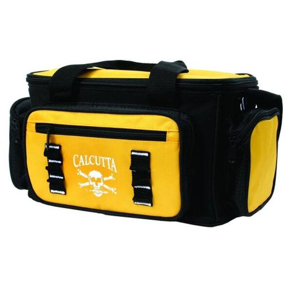 Calcutta Black and Yellow Tackle Bag with 4 Utility Boxes