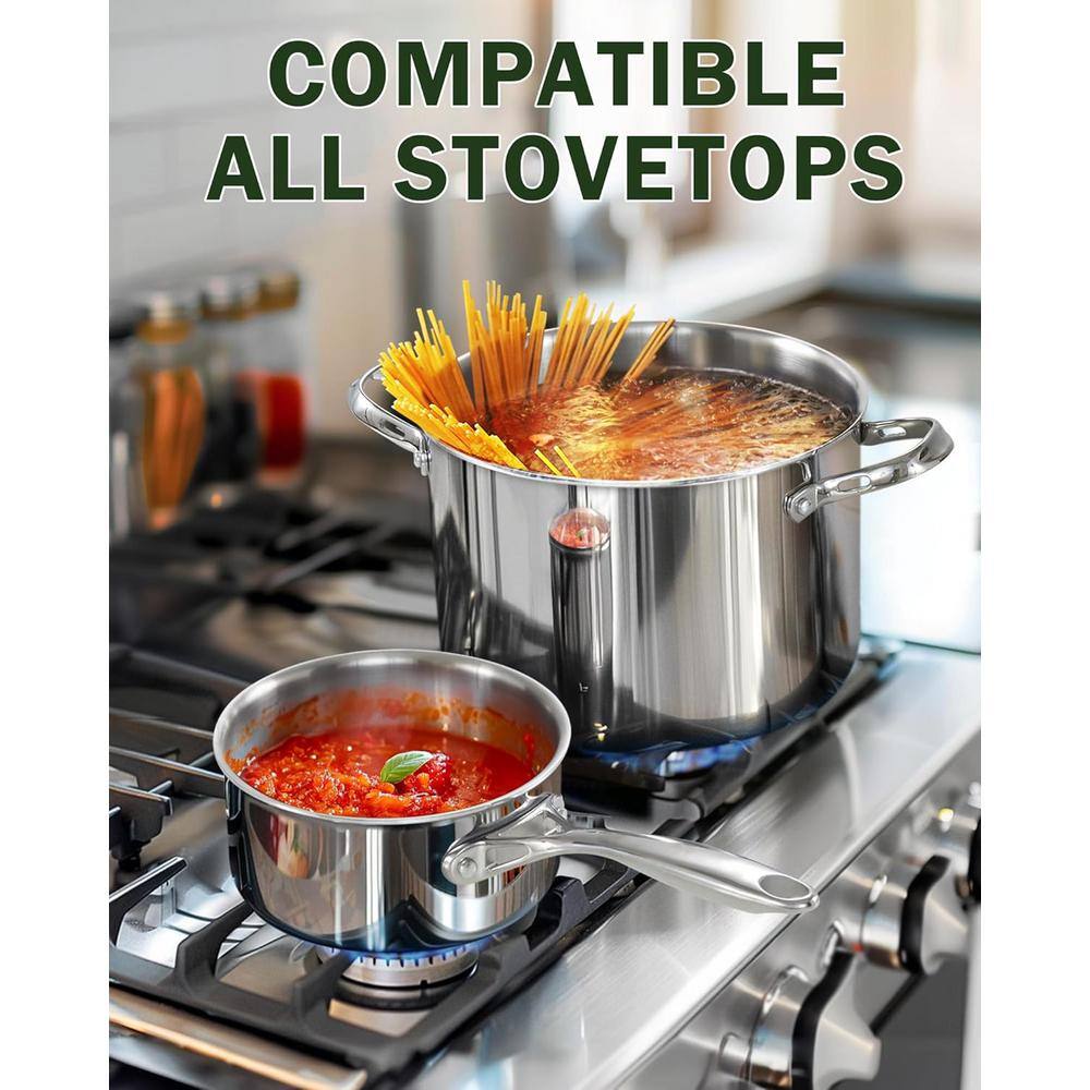 Cooks Standard Stainless Steel Saucepan Set 1.5 And 3 Quart, Multi-ply Clad Sauce Pot With Glass Lid, Silver