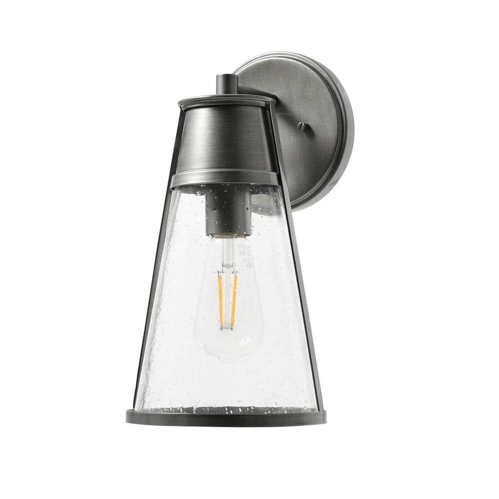 Jaxon - Antique Brushed Aluminum Outdoor Modern Metal and Seedy Glass Hardwired Wall Sconce price history on PriceWatchPro