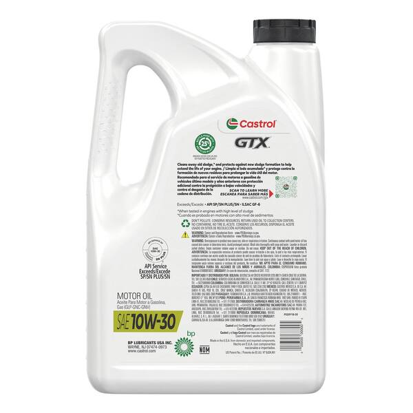 CASTROL GTX 5W-30 Synthetic Blend Engine Oil, 1 qt. 15A66C - The