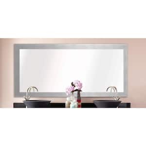 34 in. W x 67 in. H Framed Rectangular Bathroom Vanity Mirror in Silver
