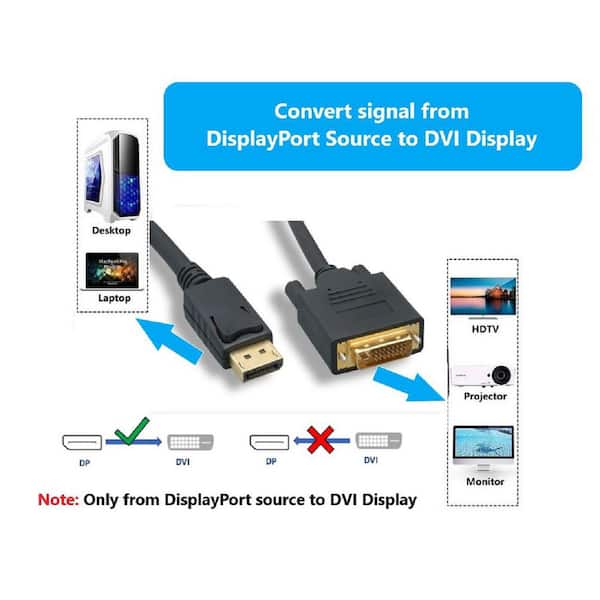 Micro Connectors, Inc 9 in. DisplayPort to HDMI Adapter without Latch DP- HDMI-9NL - The Home Depot